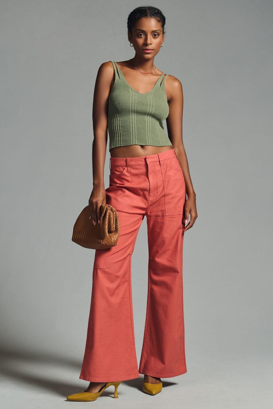 NWT Anthropologie Pilcro Painter High Rise Flare Pants - 28 Waist